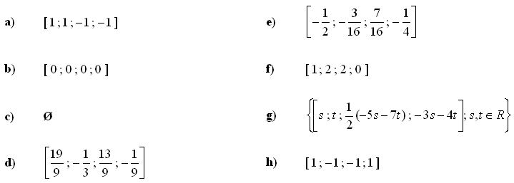 Soustavy lineárních rovnic a nerovnic - Příklad 4 - Výsledky